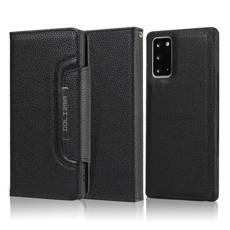 Litchi Texture Detachable 2-in-1 Magnet Leather Wallet Phone Protection Shell for Samsung Galaxy Note20 5G / Galaxy Note20 - Black-1