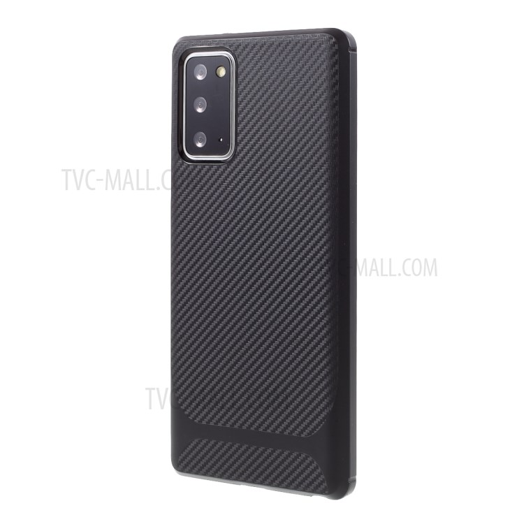Soft TPU Carbon Fiber Texture Protective Phone Case for Samsung Galaxy Note20/Note20 5G - Black-2