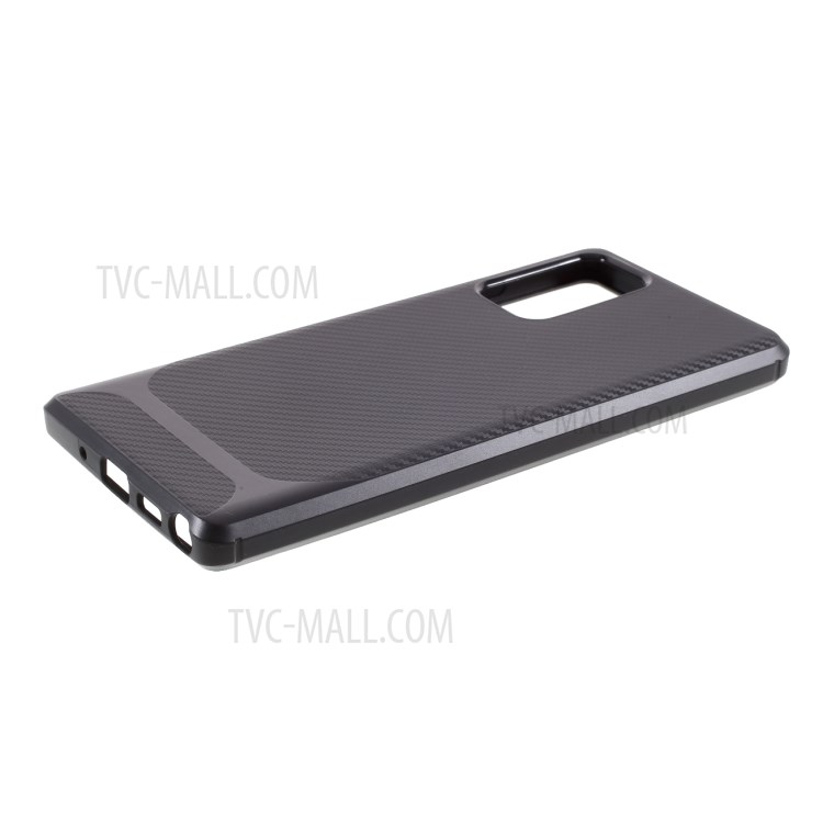 Soft TPU Carbon Fiber Texture Protective Phone Case for Samsung Galaxy Note20/Note20 5G - Black-5