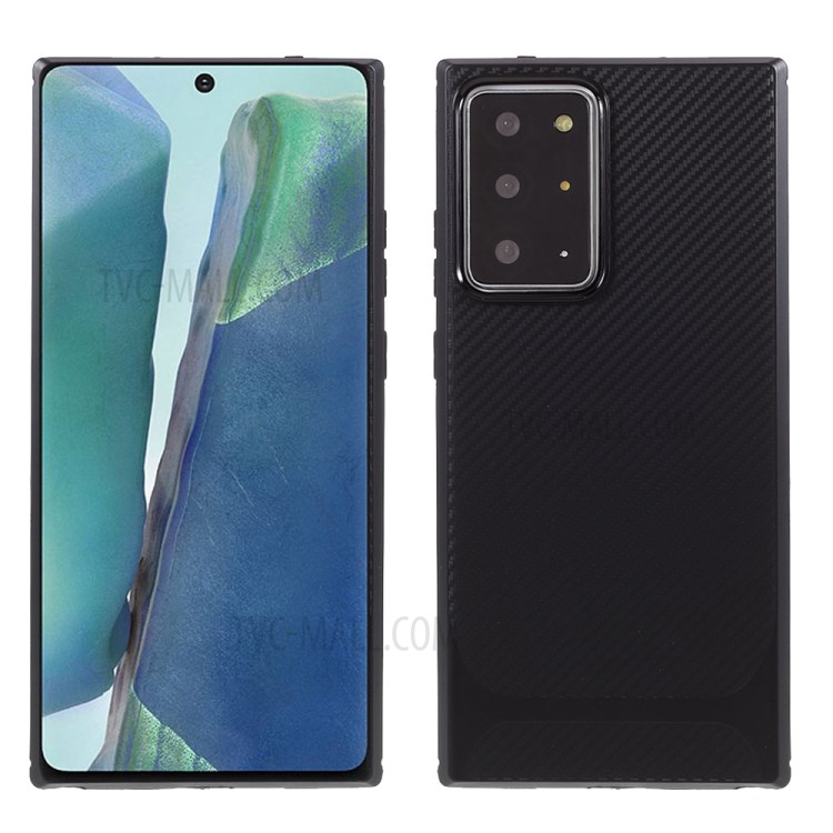 Carbon Fiber Texture Soft TPU Protective Phone Case for Samsung Galaxy Note20 Ultra/Note20 Ultra 5G - Black-1