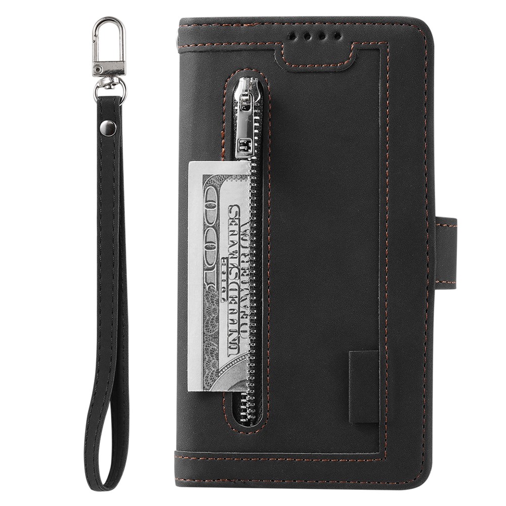 Zipper Pocket 9 Card Slots Leather Wallet Case for Samsung Galaxy S20 FE/S20 Fan Edition/S20 FE 5G/S20 Fan Edition 5G - Black-3