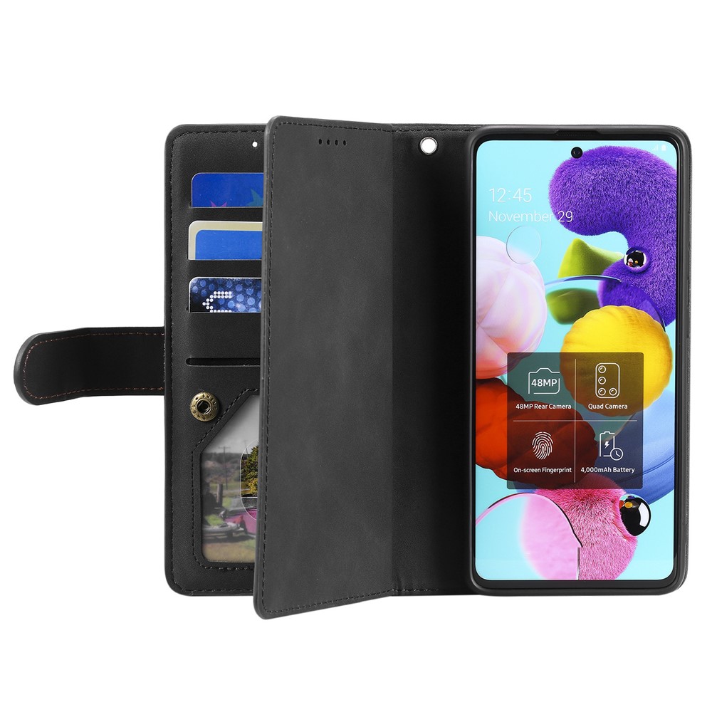 Zipper Pocket 9 Card Slots Leather Wallet Case for Samsung Galaxy S20 FE/S20 Fan Edition/S20 FE 5G/S20 Fan Edition 5G - Black-5