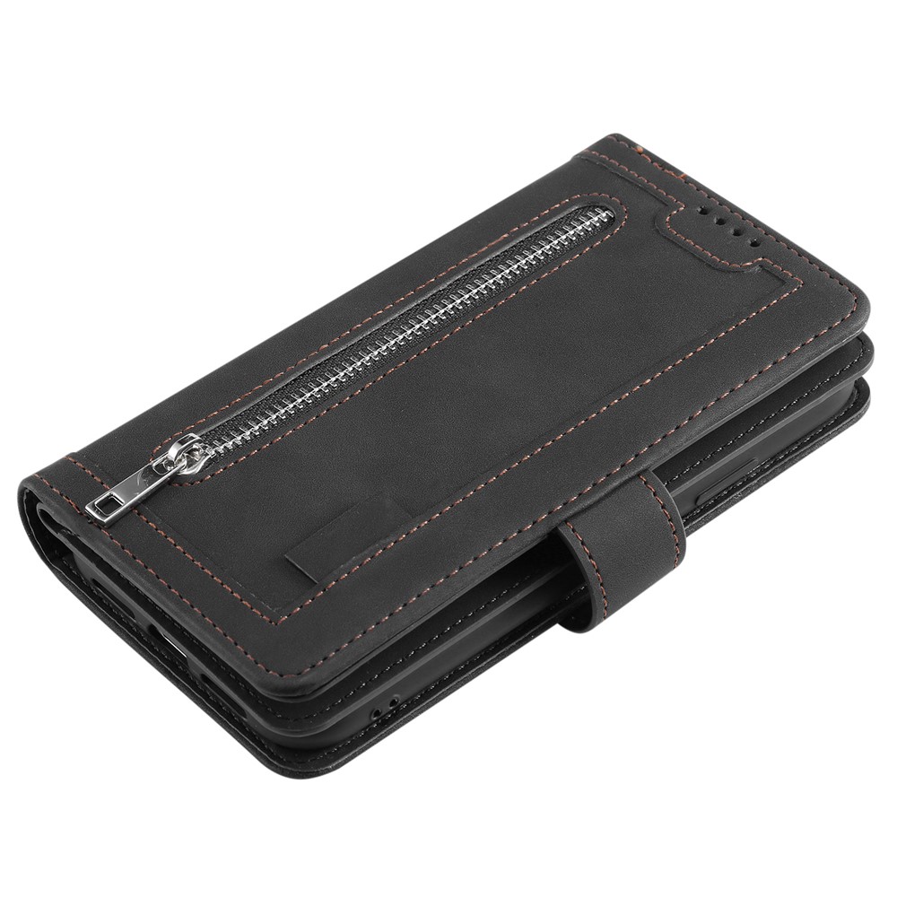 Zipper Pocket 9 Card Slots Leather Wallet Case for Samsung Galaxy S20 FE/S20 Fan Edition/S20 FE 5G/S20 Fan Edition 5G - Black-8