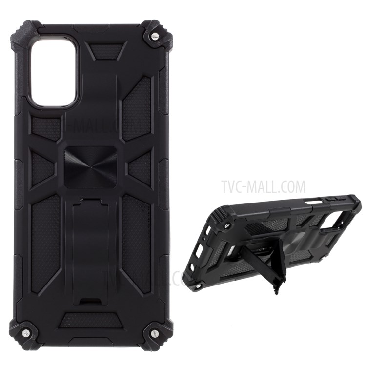 Shockproof Phone Protective Shell Kickstand + Built-in Magnetic Metal for Samsung Galaxy M31 - Black-1