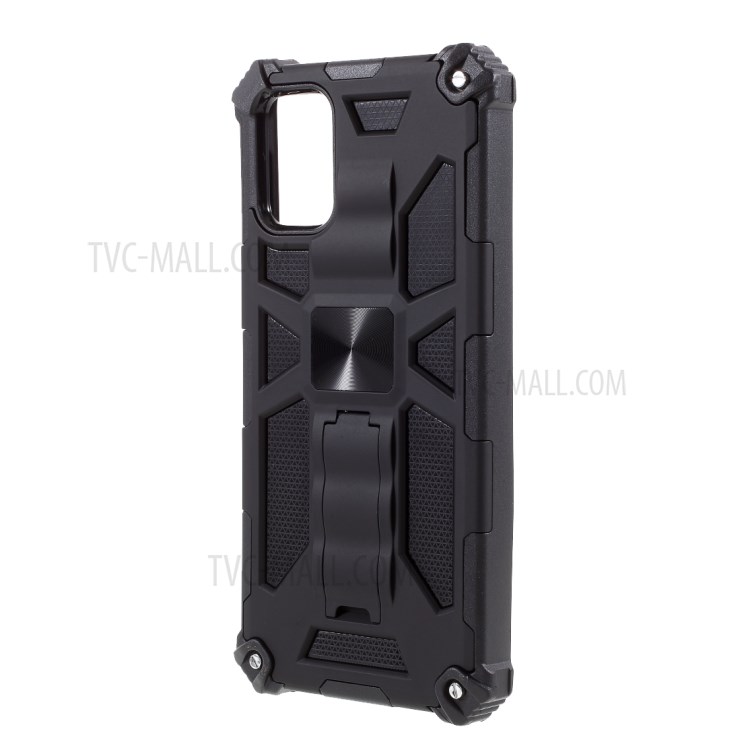 Shockproof Phone Protective Shell Kickstand + Built-in Magnetic Metal for Samsung Galaxy M31 - Black-2