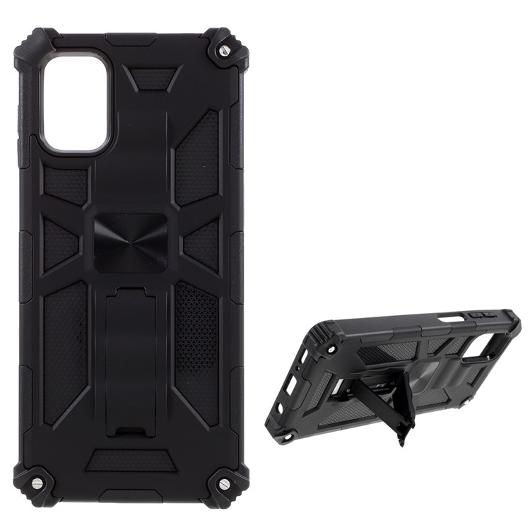 Shockproof Phone Protective Shell with Kickstand for Samsung Galaxy M51 (Side Fingerprint Version) - Black-1