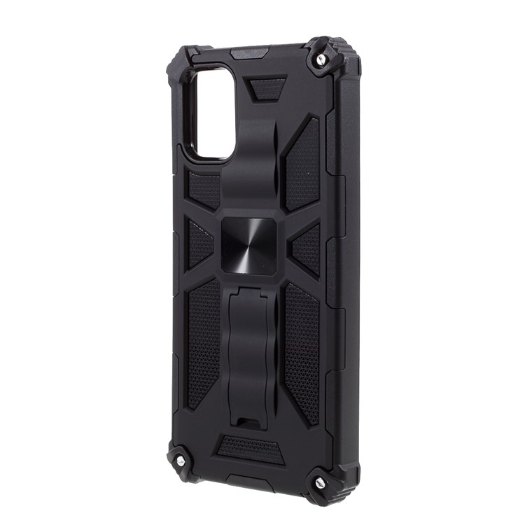 Shockproof Phone Protective Shell with Kickstand for Samsung Galaxy M51 (Side Fingerprint Version) - Black-2