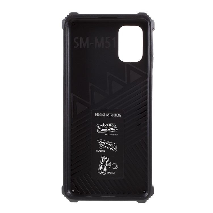 Shock Protective Protective Shell Con Kickstand Para Samsung Galaxy M51 (versión de Huella Digital Lateral) - Negro