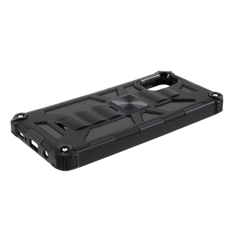 Shockproof Phone Protective Shell with Kickstand for Samsung Galaxy M51 (Side Fingerprint Version) - Black-5