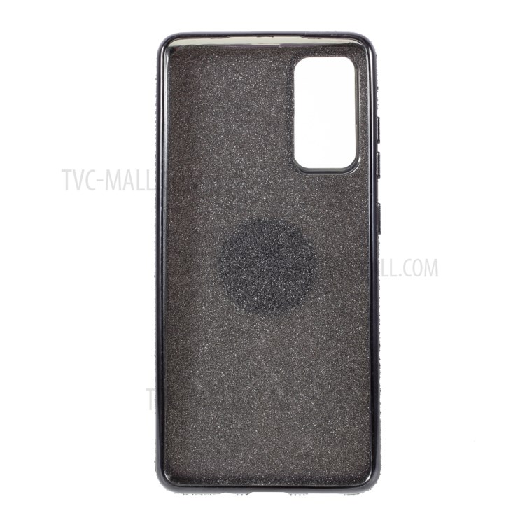 Shiny Powder Electroplating TPU Rhinestone Decor Cover with Metal Kickstand for Samsung Galaxy S20 FE/S20 Fan Edition/S20 FE 5G/S20 Fan Edition 5G/S20 Lite - Black-3
