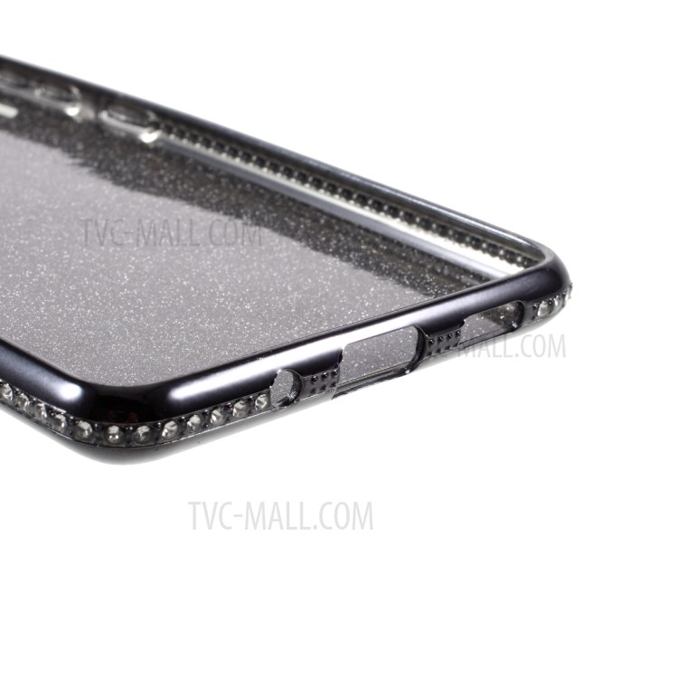 Shiny Powder Electroplating TPU Rhinestone Decor Cover with Metal Kickstand for Samsung Galaxy S20 FE/S20 Fan Edition/S20 FE 5G/S20 Fan Edition 5G/S20 Lite - Black-5