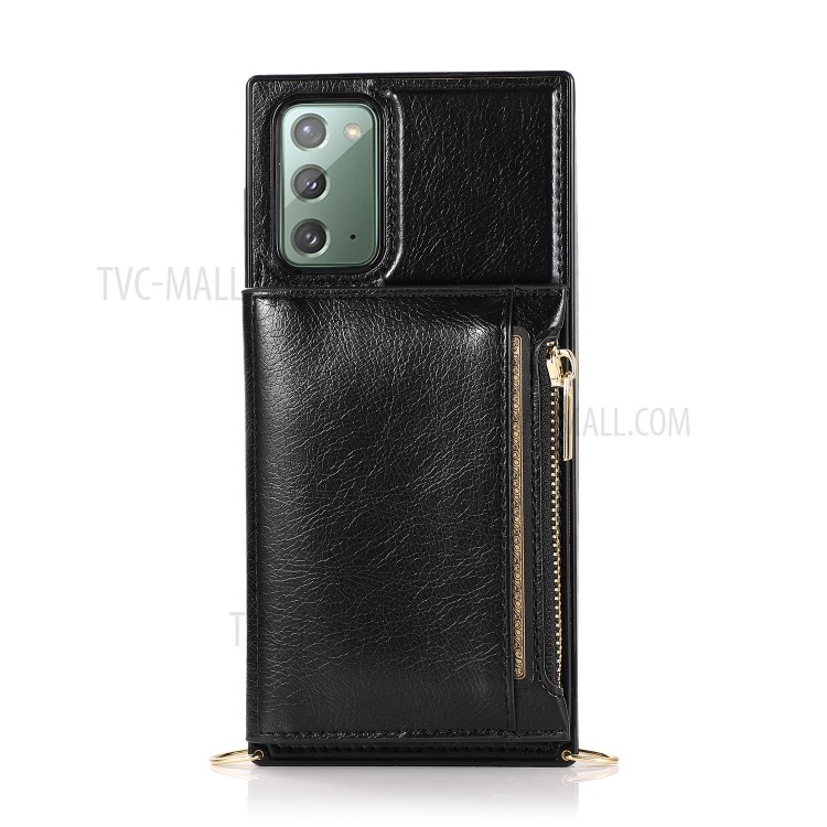 Kickstand Phone Protective Case with Zippered Wallet and Shoulder Strap for Samsung Galaxy Note20 Ultra/Note20 Ultra 5G - Black-2