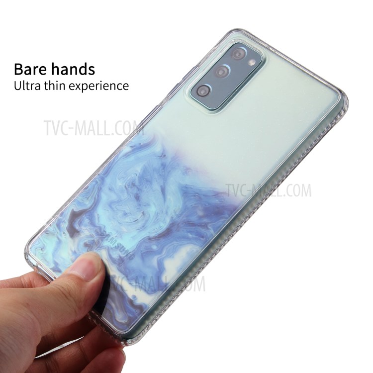 TPU + Acylic Marble Pattern Printing Phone Cover Case for Samsung Galaxy S20 FE/S20 Fan Edition/S20 FE 5G/S20 Fan Edition 5G/S20 Lite - Sky Blue-13