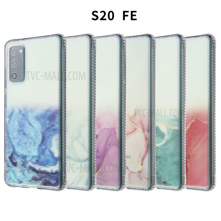 TPU + Acylic Marble Pattern Printing Phone Cover Case for Samsung Galaxy S20 FE/S20 Fan Edition/S20 FE 5G/S20 Fan Edition 5G/S20 Lite - Sky Blue-15