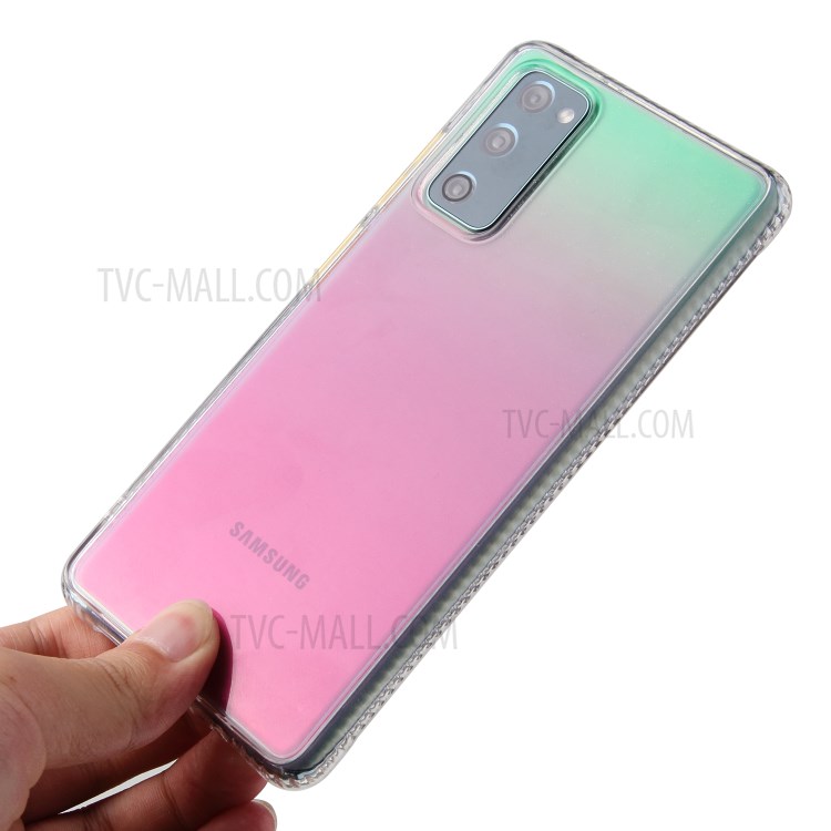 Color Gradient TPU + Acrylic Phone Cover Shell for Samsung Galaxy S20 FE/S20 Fan Edition/S20 FE 5G/S20 Fan Edition 5G/S20 Lite - Pink-12