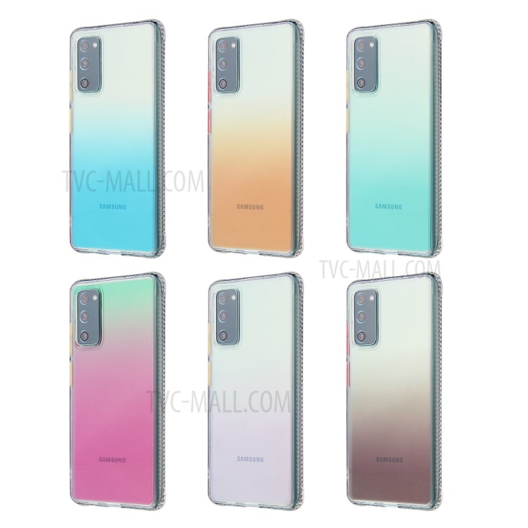 Color Gradient TPU + Acrylic Phone Cover Shell for Samsung Galaxy S20 FE/S20 Fan Edition/S20 FE 5G/S20 Fan Edition 5G/S20 Lite - Pink-13