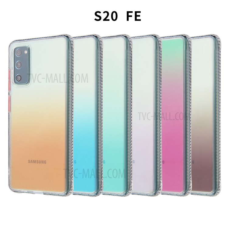 Color Gradient TPU + Acrylic Phone Cover Shell for Samsung Galaxy S20 FE/S20 Fan Edition/S20 FE 5G/S20 Fan Edition 5G/S20 Lite - Pink-14