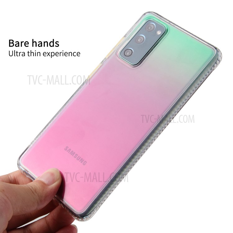 Color Gradient TPU + Acrylic Phone Cover Shell for Samsung Galaxy S20 FE/S20 Fan Edition/S20 FE 5G/S20 Fan Edition 5G/S20 Lite - Pink-2