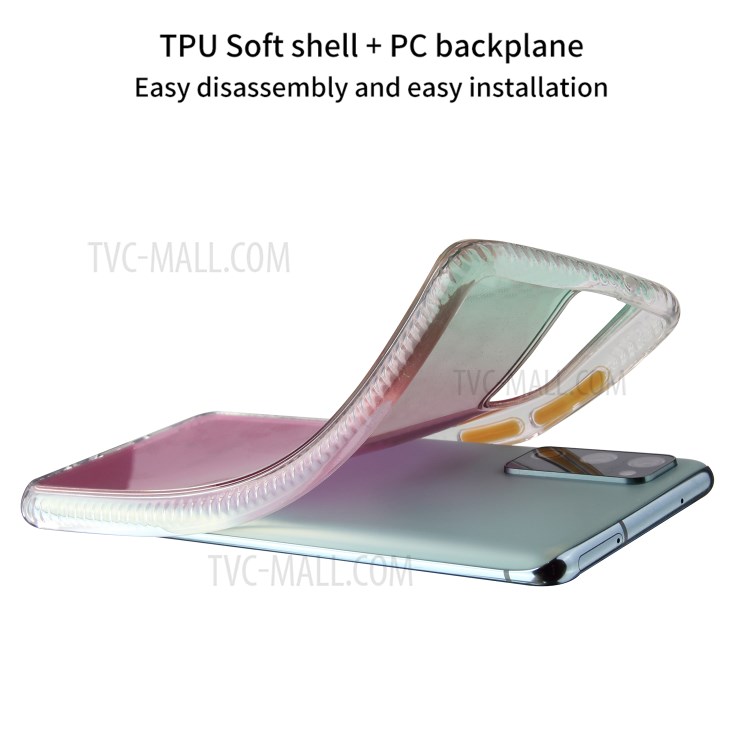 Color Gradient TPU + Acrylic Phone Cover Shell for Samsung Galaxy S20 FE/S20 Fan Edition/S20 FE 5G/S20 Fan Edition 5G/S20 Lite - Pink-3