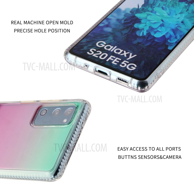Color Gradient TPU + Acrylic Phone Cover Shell for Samsung Galaxy S20 FE/S20 Fan Edition/S20 FE 5G/S20 Fan Edition 5G/S20 Lite - Pink-5
