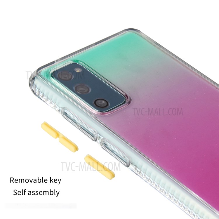 Color Gradient TPU + Acrylic Phone Cover Shell for Samsung Galaxy S20 FE/S20 Fan Edition/S20 FE 5G/S20 Fan Edition 5G/S20 Lite - Pink-7
