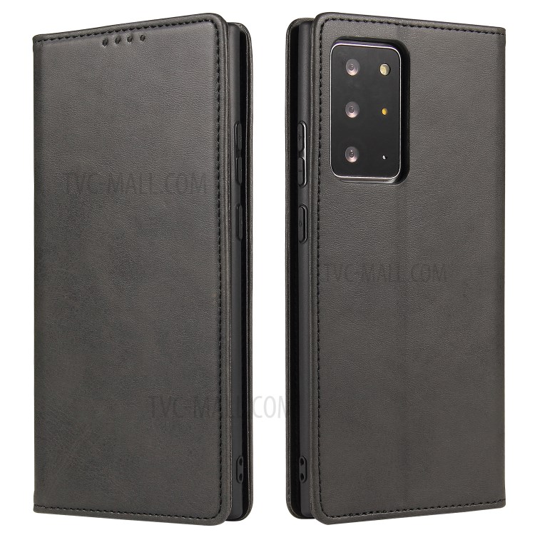 Business Style Auto-absorbed Leather Wallet Mobile Phone Case for Samsung Galaxy Note20 Ultra 5G / Galaxy Note20 Ultra - Black-4