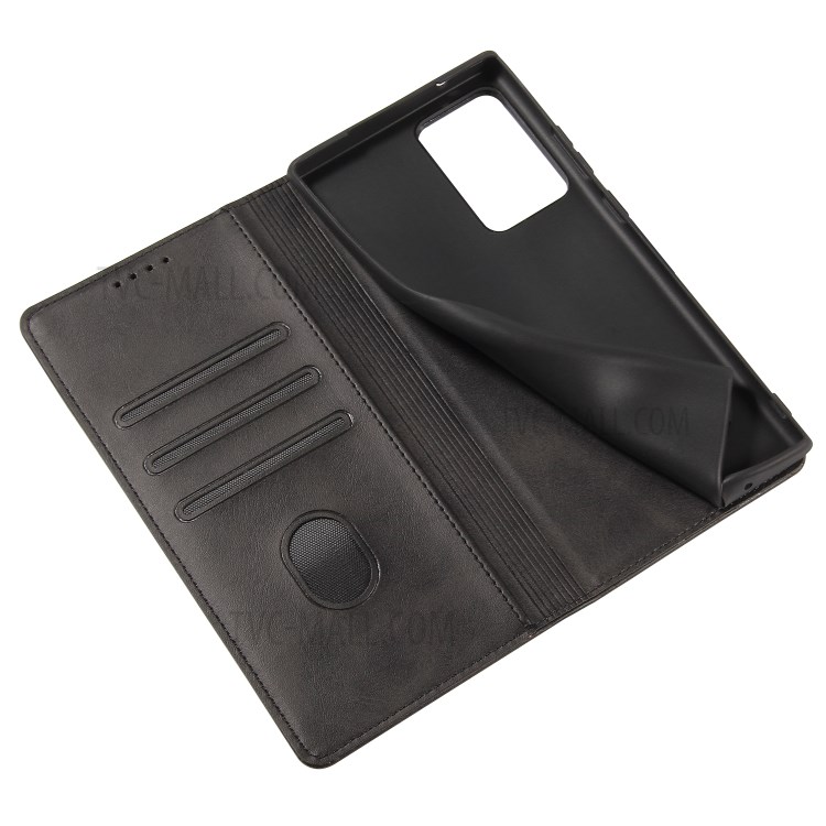 Business Style Auto-absorbed Leather Wallet Mobile Phone Case for Samsung Galaxy Note20 Ultra 5G / Galaxy Note20 Ultra - Black-7