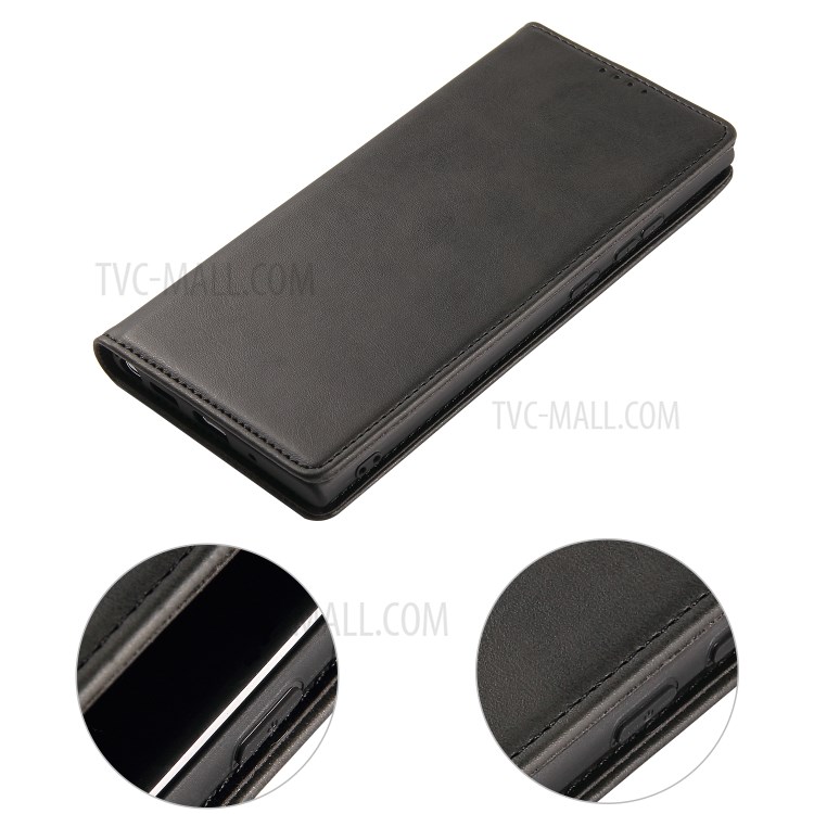 Business Style Auto-absorbed Leather Wallet Mobile Phone Case for Samsung Galaxy Note20 Ultra 5G / Galaxy Note20 Ultra - Black-8