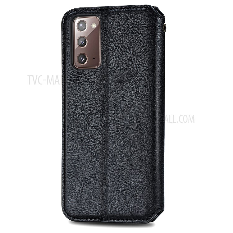 Fashionable Diamond Effect Leather Phone Auto-Absorbed Cover Case for Samsung Galaxy Note 20/Note 20 5G - Black-4
