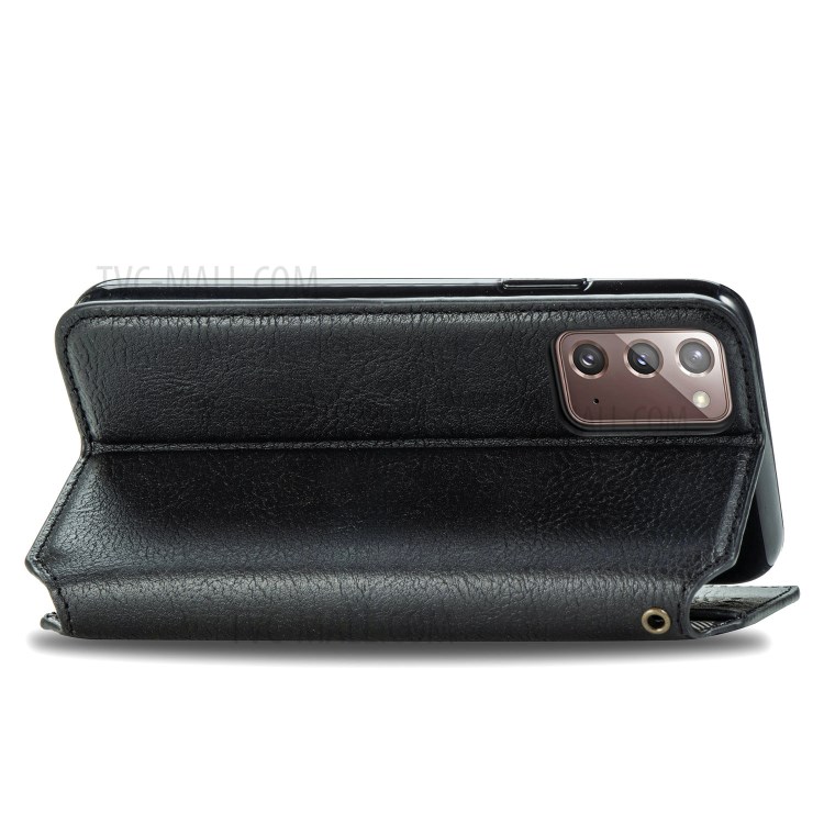 Fashionable Diamond Effect Leather Phone Auto-Absorbed Cover Case for Samsung Galaxy Note 20/Note 20 5G - Black-7