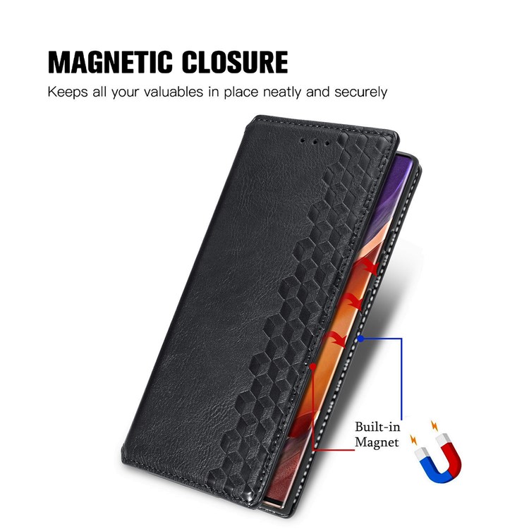 Auto-Absorbed Diamond Effect Leather Phone Cover Case for Samsung Galaxy Note 20 Ultra/Note 20 Ultra 5G - Black-10