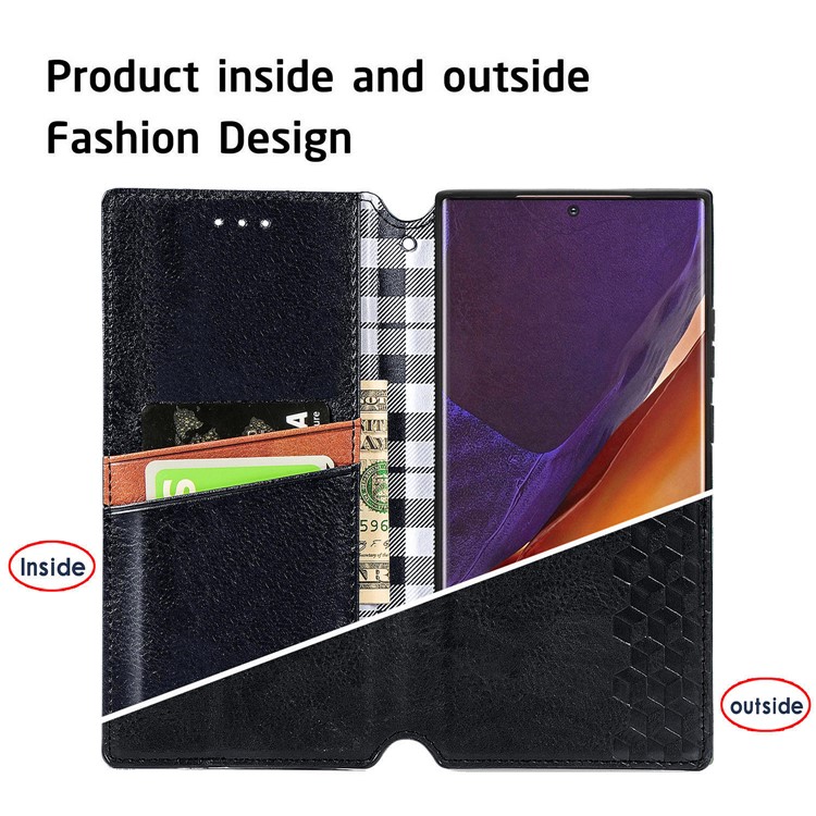 Auto-Absorbed Diamond Effect Leather Phone Cover Case for Samsung Galaxy Note 20 Ultra/Note 20 Ultra 5G - Black-11