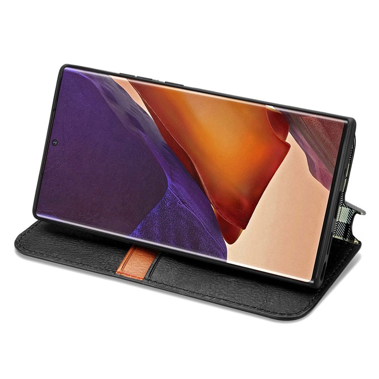 Auto-Absorbed Diamond Effect Leather Phone Cover Case for Samsung Galaxy Note 20 Ultra/Note 20 Ultra 5G - Black-6
