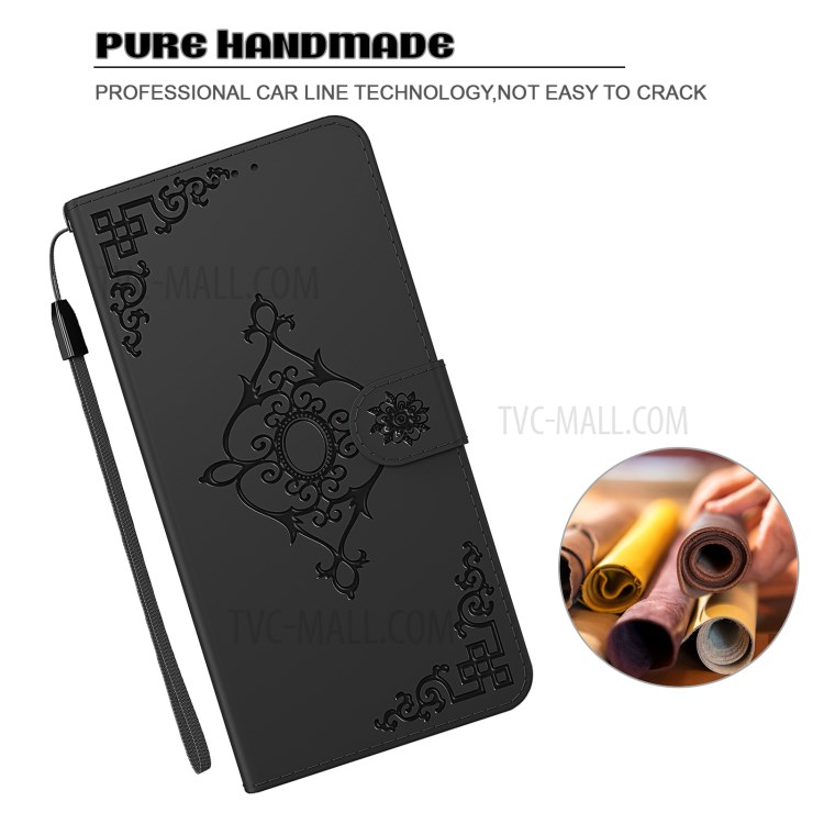 Imprint Symmetrical Pattern Leather Wallet Stand Phone Protector for Samsung Galaxy Note 20/Note 20 5G - Black-4
