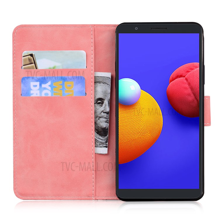 Wallet Stand Magnetic Clasp PU Leather Case for Samsung Galaxy A01 Core / Galaxy M01 Core - Pink-8