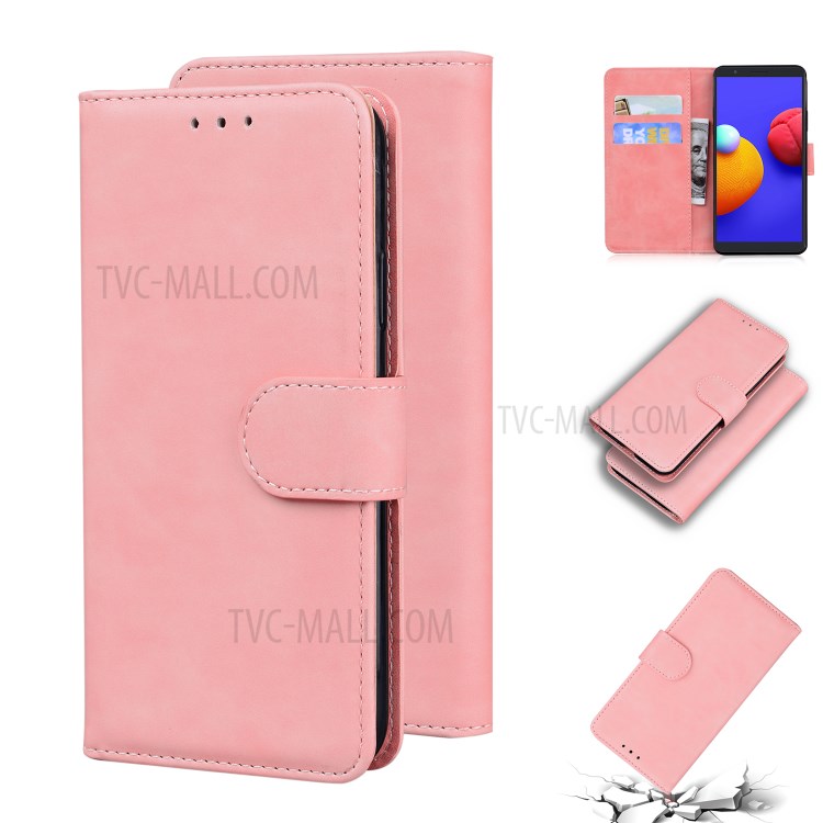 Wallet Stand Magnetic Clasp PU Leather Case for Samsung Galaxy A01 Core / Galaxy M01 Core - Pink-9
