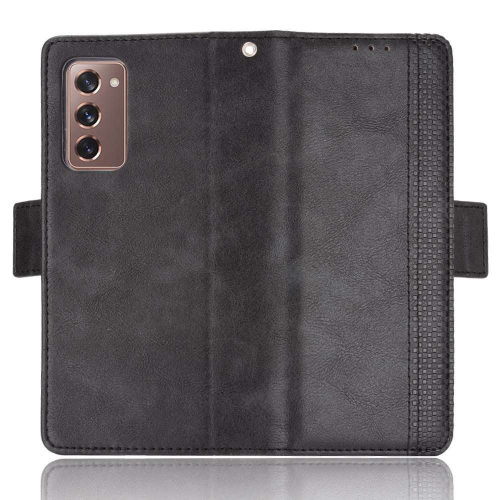 Side Magnetic Buckle Vintage Style Wallet Leather Stand Phone Cover Case for Samsung Galaxy Z Fold2 5G - Black-5