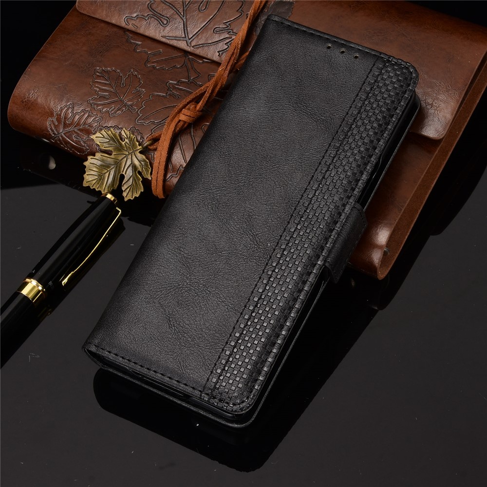 Side Magnetic Buckle Vintage Style Wallet Leather Stand Phone Cover Case for Samsung Galaxy Z Fold2 5G - Black-7