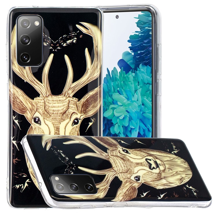 Noctilucent IMD TPU Phone Back Shell for Samsung Galaxy S20 FE/S20 Fan Edition/S20 FE 5G/S20 Fan Edition 5G - Elk-1