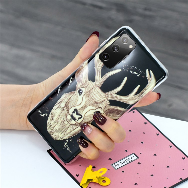 Noctilucent IMD TPU Phone Back Shell for Samsung Galaxy S20 FE/S20 Fan Edition/S20 FE 5G/S20 Fan Edition 5G - Elk-3