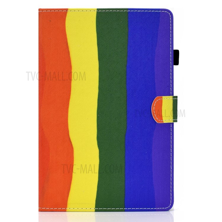 Pattern Printing Leather Protector for Samsung Galaxy Tab S7 T870 Card Holder Stand Case - Gradient-4