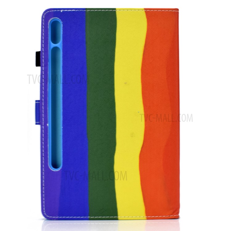 Pattern Printing Leather Protector for Samsung Galaxy Tab S7 T870 Card Holder Stand Case - Gradient-5