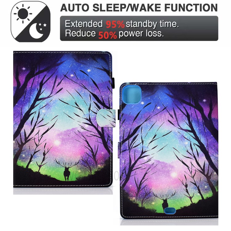 Patterned Leather Protector Card Holder for iPad Pro 11-inch (2020)/(2018)/iPad Air (2020) Stand Case - Elk-2