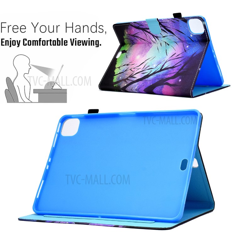 Patterned Leather Protector Card Holder for iPad Pro 11-inch (2020)/(2018)/iPad Air (2020) Stand Case - Elk-3