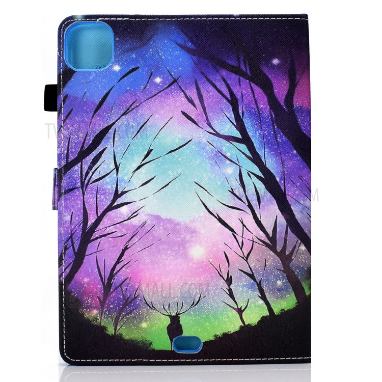 Patterned Leather Protector Card Holder for iPad Pro 11-inch (2020)/(2018)/iPad Air (2020) Stand Case - Elk-5