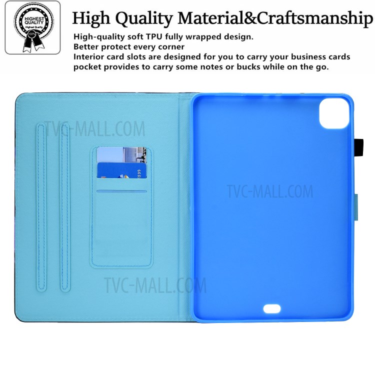 Patterned Leather Protector Card Holder for iPad Pro 11-inch (2020)/(2018)/iPad Air (2020) Stand Case - Elk-8