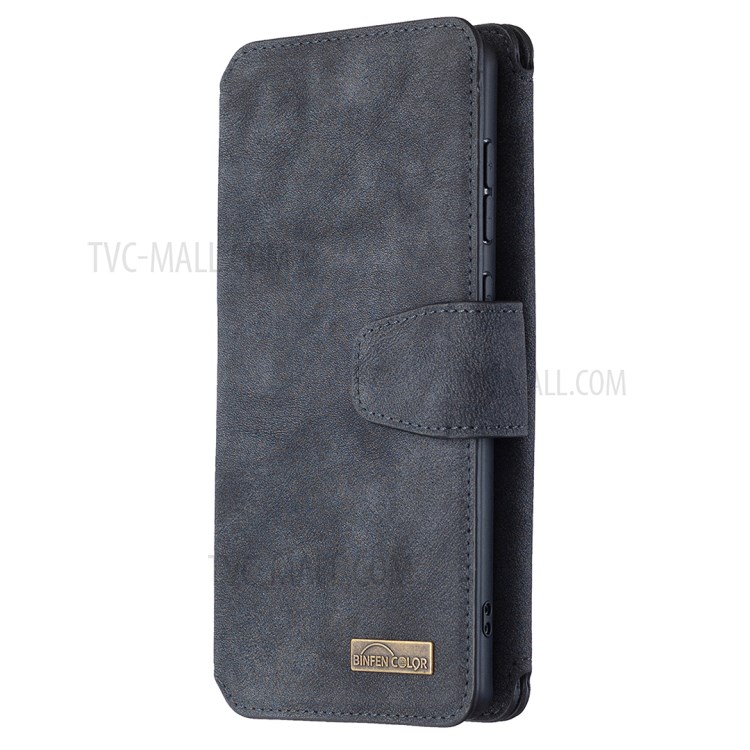 BF07 Detachable Matte Leather Wallet Phone Cover with Zippered Pocket for Samsung Galaxy A71 SM-A715 - Black-2