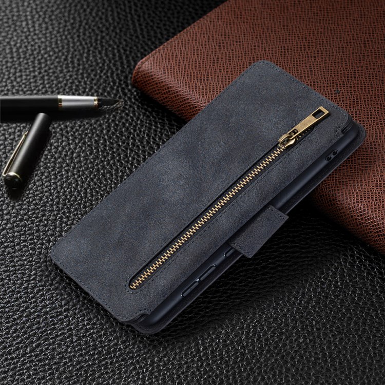 BF07 Detachable Matte Leather Wallet Phone Cover with Zippered Pocket for Samsung Galaxy A71 SM-A715 - Black-9