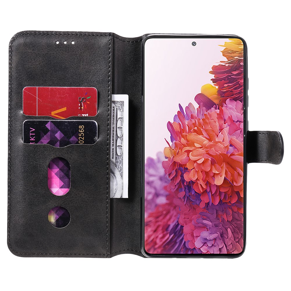 Кошелек + Стенд Классический Стиль Flip Leather Phone Case Для Samsung Galaxy S20 fe 4G/5G/2022/S20 Lite - Черный-4