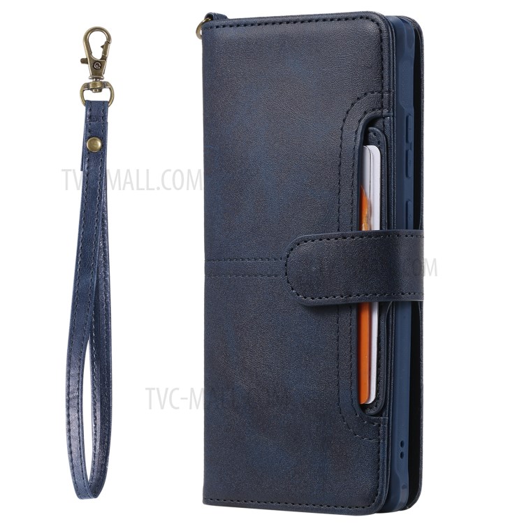 Magnetic Destacleable 2-em-1 Carteira Phone Case Para Samsung Galaxy Nota 20 / Nota 20 5G - Azul-12